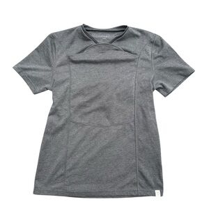 Lalabu Dad Shirt Gray Mens Large Short Sleeve V Neck Pocket